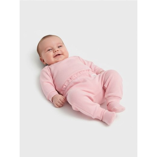 Sinsay - Spodnie z ozdobną falbanką w pasie - różowy ze sklepu Sinsay w kategorii Spodnie i półśpiochy - zdjęcie 187513706