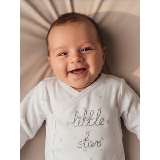 Sinsay - Body z kopertowym zapięciem - biały ze sklepu Sinsay w kategorii Odzież dla niemowląt - zdjęcie 187513716