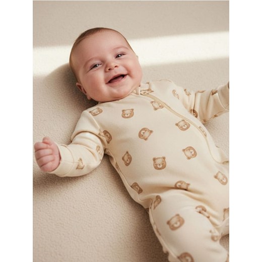 Sinsay - Bawełniane śpiochy ze wzorkiem - kremowy ze sklepu Sinsay w kategorii Odzież dla niemowląt - zdjęcie 187513726