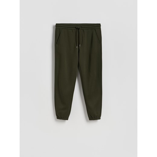 Reserved - Spodnie dresowe regular fit - ciemnozielony ze sklepu Reserved w kategorii Spodnie męskie - zdjęcie 187514596