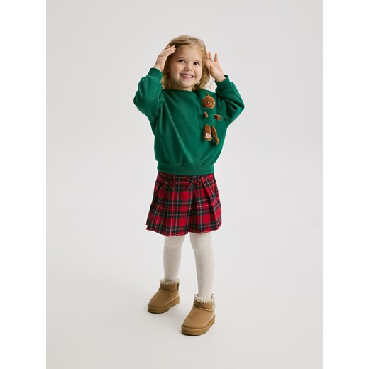 Reserved - Bluza z aplikacją 3d - zielony ze sklepu Reserved w kategorii Bluzy dziewczęce - zdjęcie 187514708