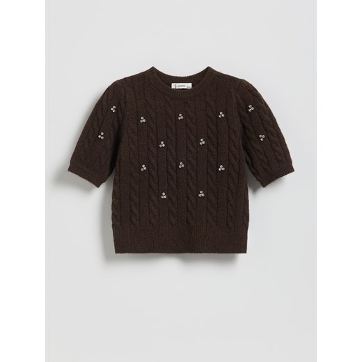 Reserved - Sweter z domieszką wełny - brązowy ze sklepu Reserved w kategorii Swetry dziewczęce - zdjęcie 187514896