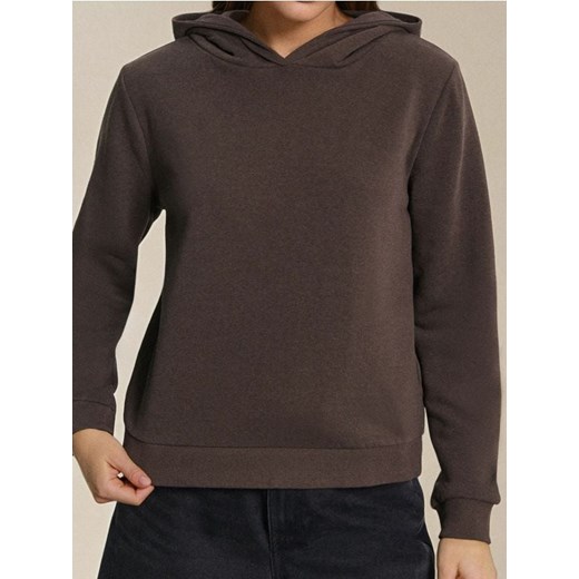 Sinsay - Bluza z kapturem basic - brązowy ze sklepu Sinsay w kategorii Bluzy damskie - zdjęcie 187515186