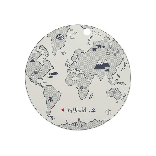OYOY mini Podkładka stołowa &quot;The World&quot; w kolorze szarym - Ø 39 cm ze sklepu Limango Polska w kategorii Podkładki na stół - zdjęcie 187515365