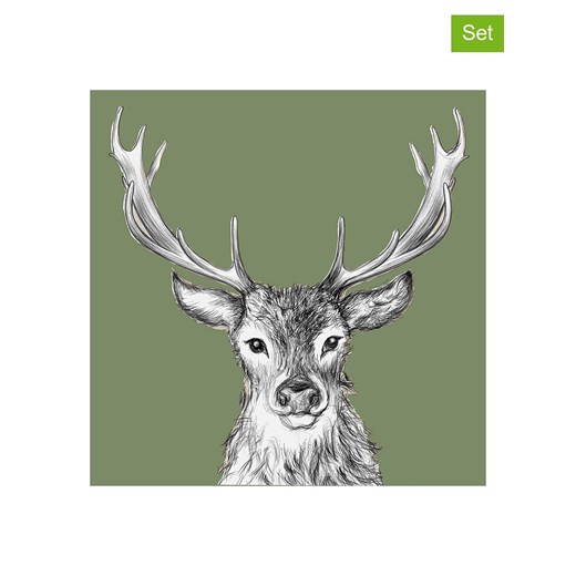 ppd Serwetki (40 szt.) &quot;Paul&quot; w kolorze biało-zielonym ze sklepu Limango Polska w kategorii Akcesoria kuchenne - zdjęcie 187515569