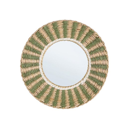 Bizzotto Lustro ścienne &quot;Namibia&quot; w kolorze beżowo-zielonym - Ø 45 cm ze sklepu Limango Polska w kategorii Lustra - zdjęcie 187515729