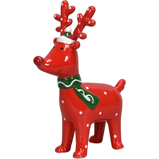 POSIWIO Figurka dekoracyjna &quot;Deer&quot; w kolorze czerwonym - 15 x 20 x 7,5 cm ze sklepu Limango Polska w kategorii Dekoracje - zdjęcie 187516028