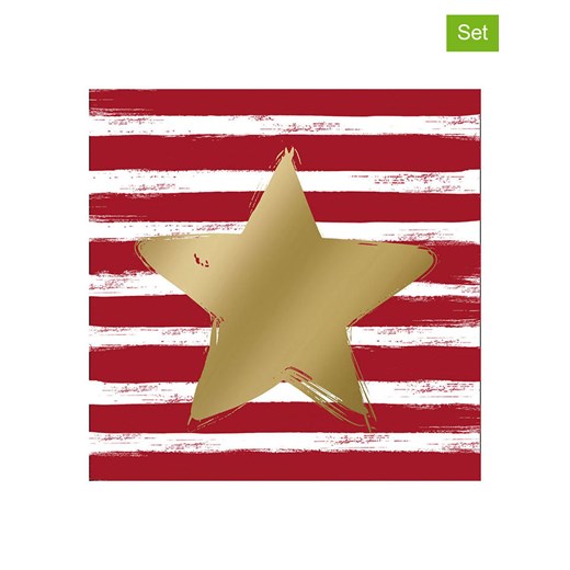 ppd Serwetki (40 szt.) &quot;Star &amp; Stripes&quot; w kolorze biało-złoto-czerwonym ze sklepu Limango Polska w kategorii Akcesoria kuchenne - zdjęcie 187516145