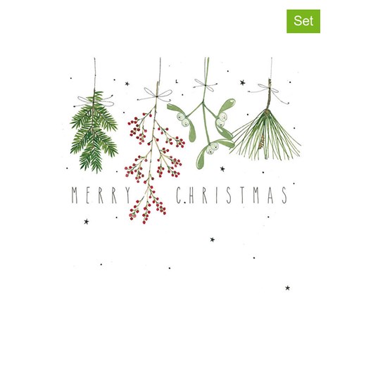 ppd Serwetki (40 szt.) &quot;Merry, Merry&quot; w kolorze biało-zielonym ze sklepu Limango Polska w kategorii Akcesoria kuchenne - zdjęcie 187516146