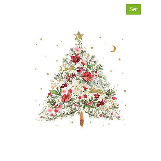 ppd Serwetki (40 szt.) &quot;Christmas Tree&quot; w kolorze biało-zielono-czerwonym ze sklepu Limango Polska w kategorii Akcesoria kuchenne - zdjęcie 187516147