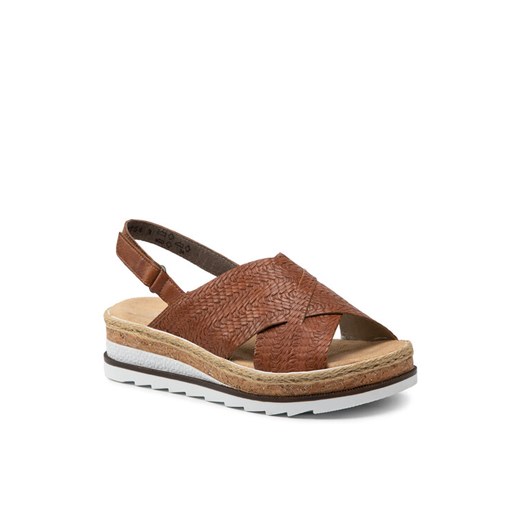 Espadryle Rieker V79B4-25A Brązowy ze sklepu eobuwie.pl w kategorii Espadryle damskie - zdjęcie 187516239