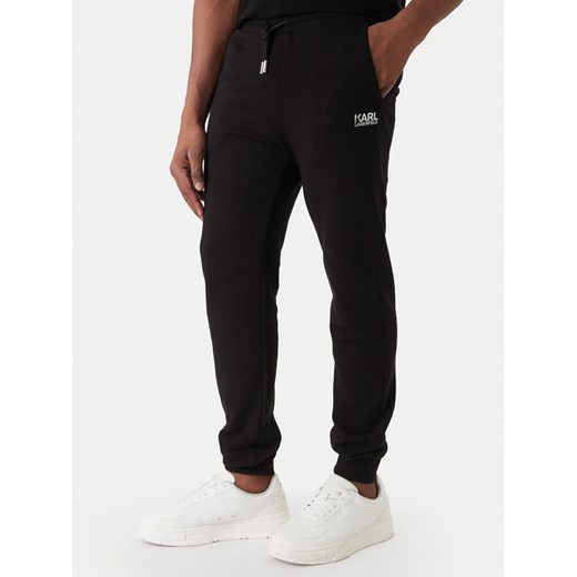 KARL LAGERFELD Spodnie dresowe 705782 561917 Czarny Regular Fit ze sklepu MODIVO w kategorii Spodnie męskie - zdjęcie 187516456