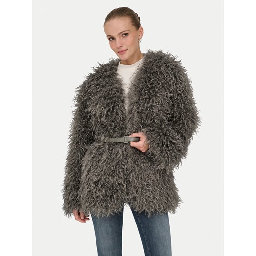 ONLY Futro Barcelona 15352755 Szary Regular Fit ze sklepu MODIVO w kategorii Futra damskie - zdjęcie 187516488