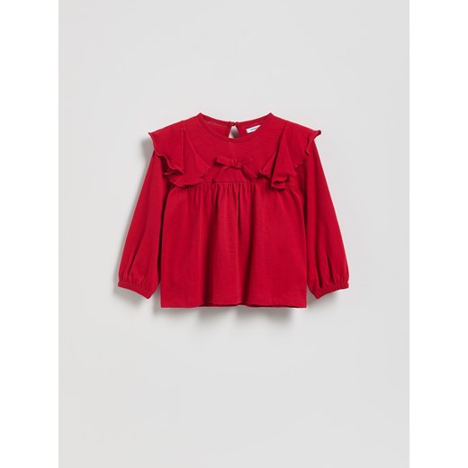 Reserved - Bluzka z falbankami - czerwony ze sklepu Reserved w kategorii Bluzki dziewczęce - zdjęcie 187516948