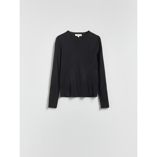 Reserved - Longsleeve z dodatkiem kaszmiru - czarny ze sklepu Reserved w kategorii Bluzki damskie - zdjęcie 187516989