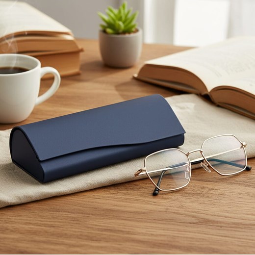 Etui na okulary korekcyjne zamykane na magnes STHC-93A granatowe ze sklepu Stylion w kategorii Etui - zdjęcie 187517957
