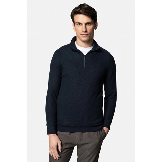 BLUZA LUDRES TROYER/TYPU TROYER GRANATOWA Z WEŁNĄ ze sklepu Recman w kategorii Bluzy męskie - zdjęcie 187517999