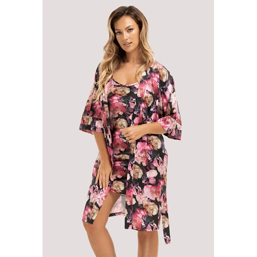 Unikat Telma peniuar krótki z rękawem 3/4 wzór ze sklepu kontri.pl w kategorii Szlafroki damskie - zdjęcie 187518539