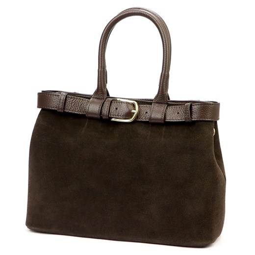 Vera Pelle torebka kuferek skóra naturalna brązowy ze sklepu lenaodniemowlakadoszkolniaka.pl w kategorii Torby Shopper bag - zdjęcie 187518929