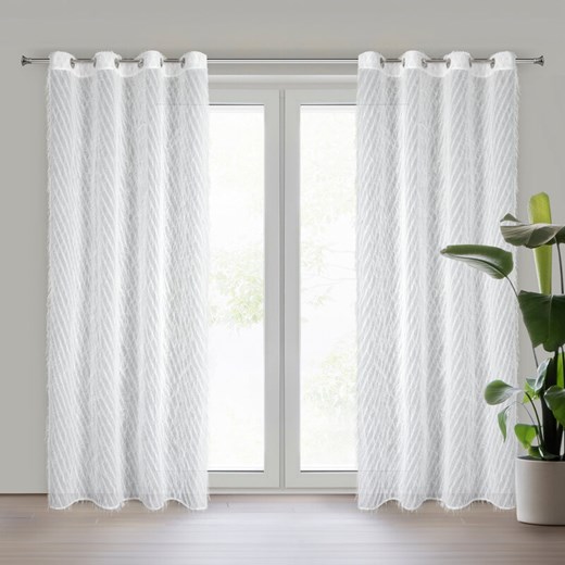 ZASŁONA GOTOWA LAUREL 140 X 250 CM BIAŁY ze sklepu lenaodniemowlakadoszkolniaka.pl w kategorii Zasłony - zdjęcie 187518969