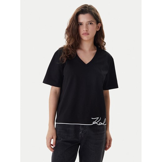 KARL LAGERFELD T-Shirt B1W17031 Czarny Relaxed Fit ze sklepu MODIVO w kategorii Bluzki damskie - zdjęcie 187519938
