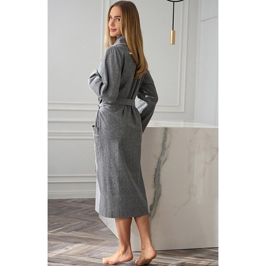 Długi szlafrok damski 2530 Coco, Kolor szary, Rozmiar M, L&amp;L ze sklepu Primodo w kategorii Szlafroki damskie - zdjęcie 187520056