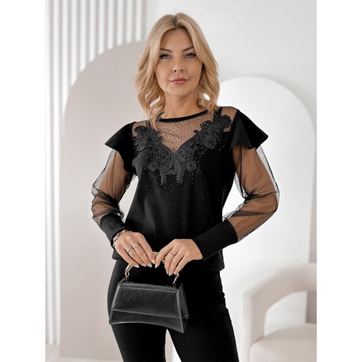 bluzka malone czarna one size ze sklepu UBRA w kategorii Bluzki damskie - zdjęcie 187520438