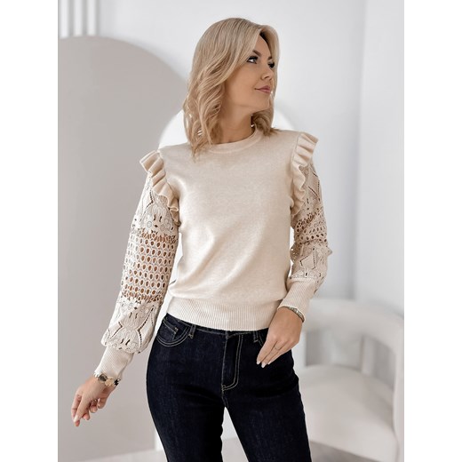 sweter birley beżowy one size ze sklepu UBRA w kategorii Swetry damskie - zdjęcie 187520466