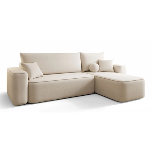 Beżowy narożnik tapicerowany z pojemnikiem F1-D36 ze sklepu Edinos.pl w kategorii Narożniki - zdjęcie 187520657