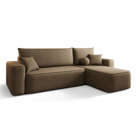 Brązowy narożnik z funkcją spania M5-W35 ze sklepu Edinos.pl w kategorii Narożniki - zdjęcie 187520667