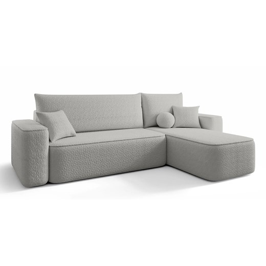 Jasnoszary narożnik tapicerowany tkaniną boucle S0-C28 ze sklepu Edinos.pl w kategorii Narożniki - zdjęcie 187520717