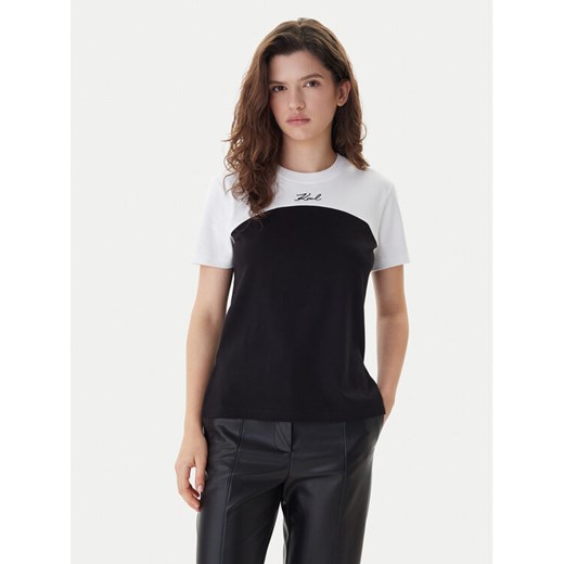 KARL LAGERFELD T-Shirt B1W17008 Czarny Regular Fit ze sklepu MODIVO w kategorii Bluzki damskie - zdjęcie 187521415