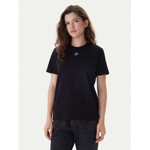 KARL LAGERFELD T-Shirt B1W17091 Czarny Regular Fit ze sklepu MODIVO w kategorii Bluzki damskie - zdjęcie 187521425