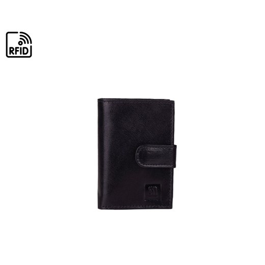 Czarny portfel skórzany na karty kredytowe Smart ONE ze sklepu Słoń Torbalski w kategorii Portfele męskie - zdjęcie 187521585