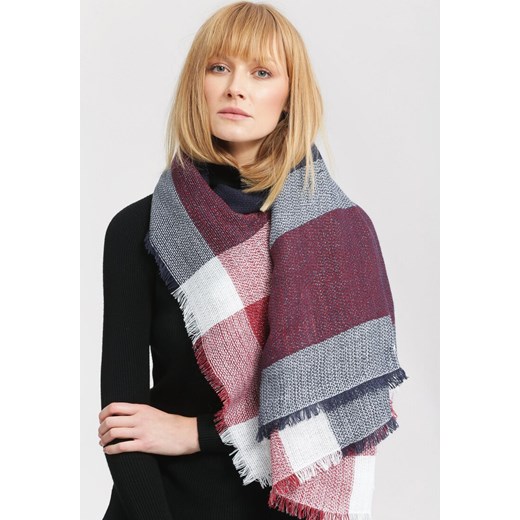 Granatowy Szalik Square ze sklepu renee.pl w kategorii Szaliki i chusty damskie - zdjęcie 187521599