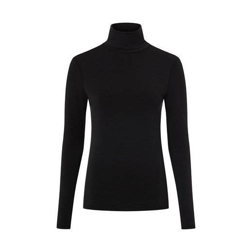 Msch Copenhagen Damska koszulka z długim rękawem - MSCHBetrina Kobiety Sztuczne włókno czarny jednolity ze sklepu vangraaf w kategorii Bluzki damskie - zdjęcie 187521735