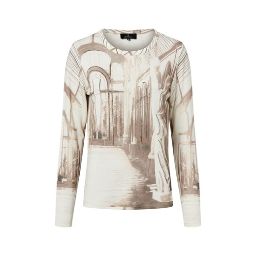 Monari Damska koszulka z długim rękawem Kobiety wiskoza écru nadruk ze sklepu vangraaf w kategorii Bluzki damskie - zdjęcie 187521737