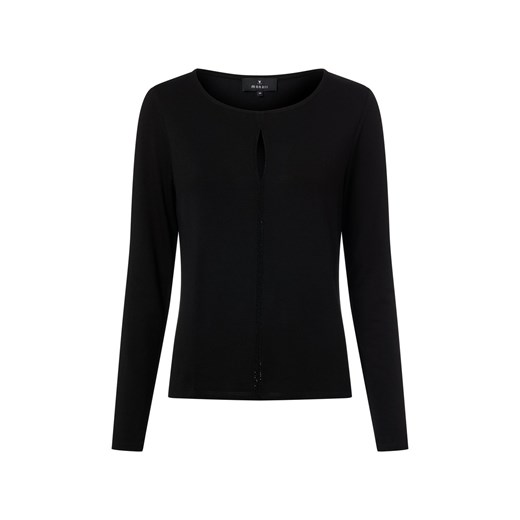 Monari Damska koszulka z długim rękawem Kobiety wiskoza czarny jednolity ze sklepu vangraaf w kategorii Bluzki damskie - zdjęcie 187521739