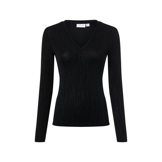 Vila Damska koszulka z długim rękawem - VIZoa Kobiety czarny wzorzysty ze sklepu vangraaf w kategorii Bluzki damskie - zdjęcie 187521745