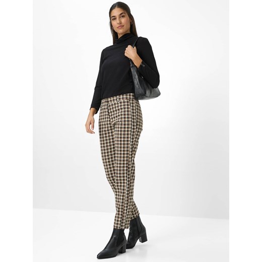 BRAX Spodnie - Maron S Regular Fit Kobiety brązowy wzorzysty ze sklepu vangraaf w kategorii Spodnie damskie - zdjęcie 187521769