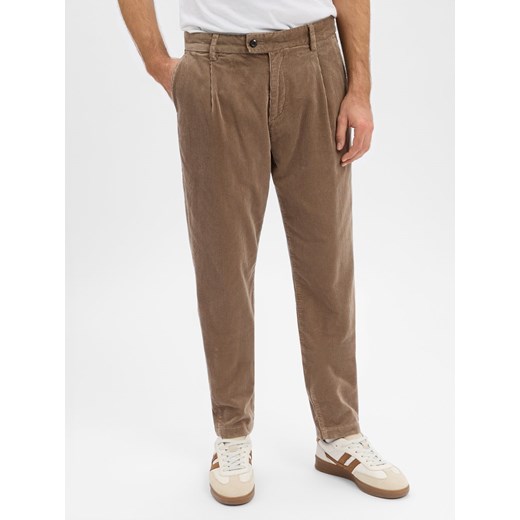 Tommy Hilfiger Męskie spodnie sztruksowe Mężczyźni Bawełna taupe jednolity ze sklepu vangraaf w kategorii Spodnie męskie - zdjęcie 187521785