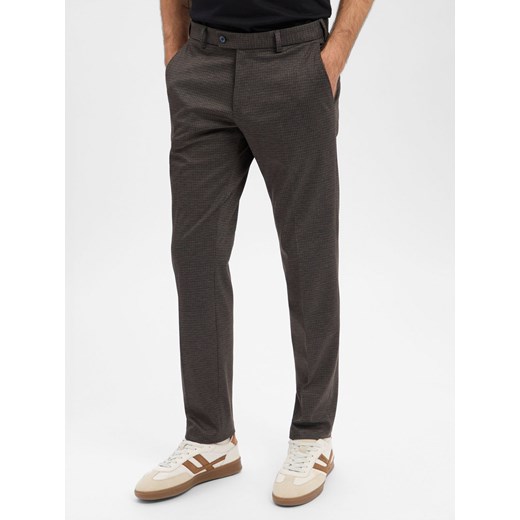 Finshley & Harding Spodnie Mężczyźni Modern Fit antracytowy w kratkę ze sklepu vangraaf w kategorii Spodnie męskie - zdjęcie 187521787