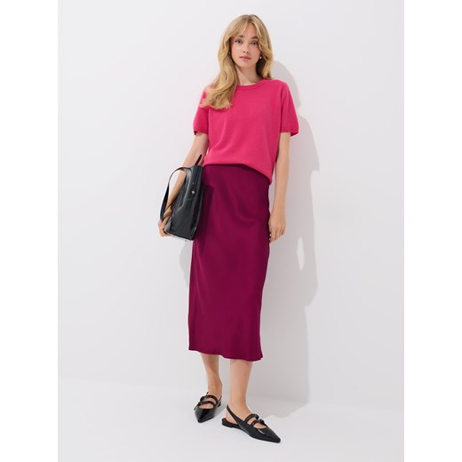 Mohito - Satynowa burgundowa spódnica midi - kasztanowy ze sklepu Mohito w kategorii Spódnice - zdjęcie 187522398