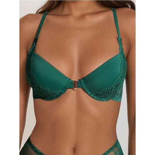 Sinsay - Biustonosz usztywniany z ozdobnym tyłem - zielony ze sklepu Sinsay w kategorii Biustonosze - zdjęcie 187523369