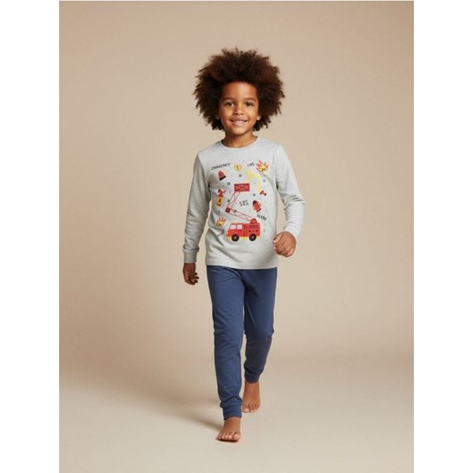 Sinsay - Bawełniana piżama dwuczęściowa - szary ze sklepu Sinsay w kategorii Piżamy dziecięce - zdjęcie 187523409