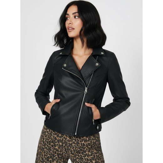 Sinsay - Ramoneska z imitacji skóry - srebrny ze sklepu Sinsay w kategorii Kurtki damskie - zdjęcie 187523447