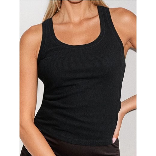 Sinsay - Prążkowany top slim - czarny ze sklepu Sinsay w kategorii Bluzki damskie - zdjęcie 187523469