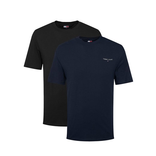 Tommy Jeans Komplet t-shirtów Linear DM0DM22316 Czarny Slim Fit ze sklepu MODIVO w kategorii T-shirty męskie - zdjęcie 187523727