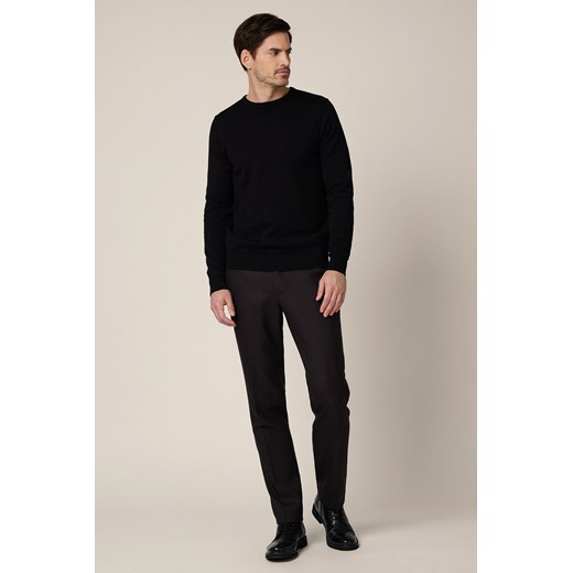 Spodnie Ciemnobrązowe Wełniane z Elastycznym Pasem Artemio ze sklepu Lancerto S.A. w kategorii Spodnie męskie - zdjęcie 187524046