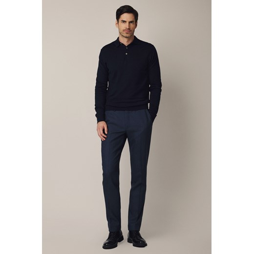 Spodnie Granatowe Wełniane z Elastycznym Pasem Artemio ze sklepu Lancerto S.A. w kategorii Spodnie męskie - zdjęcie 187524047